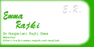 emma rajki business card